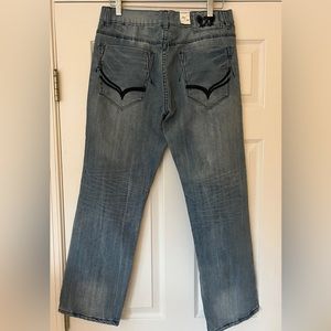 F.U.S.A.I. 👖Medium Wash Straight Jeans 33/28 Actual Size *NEW NWT